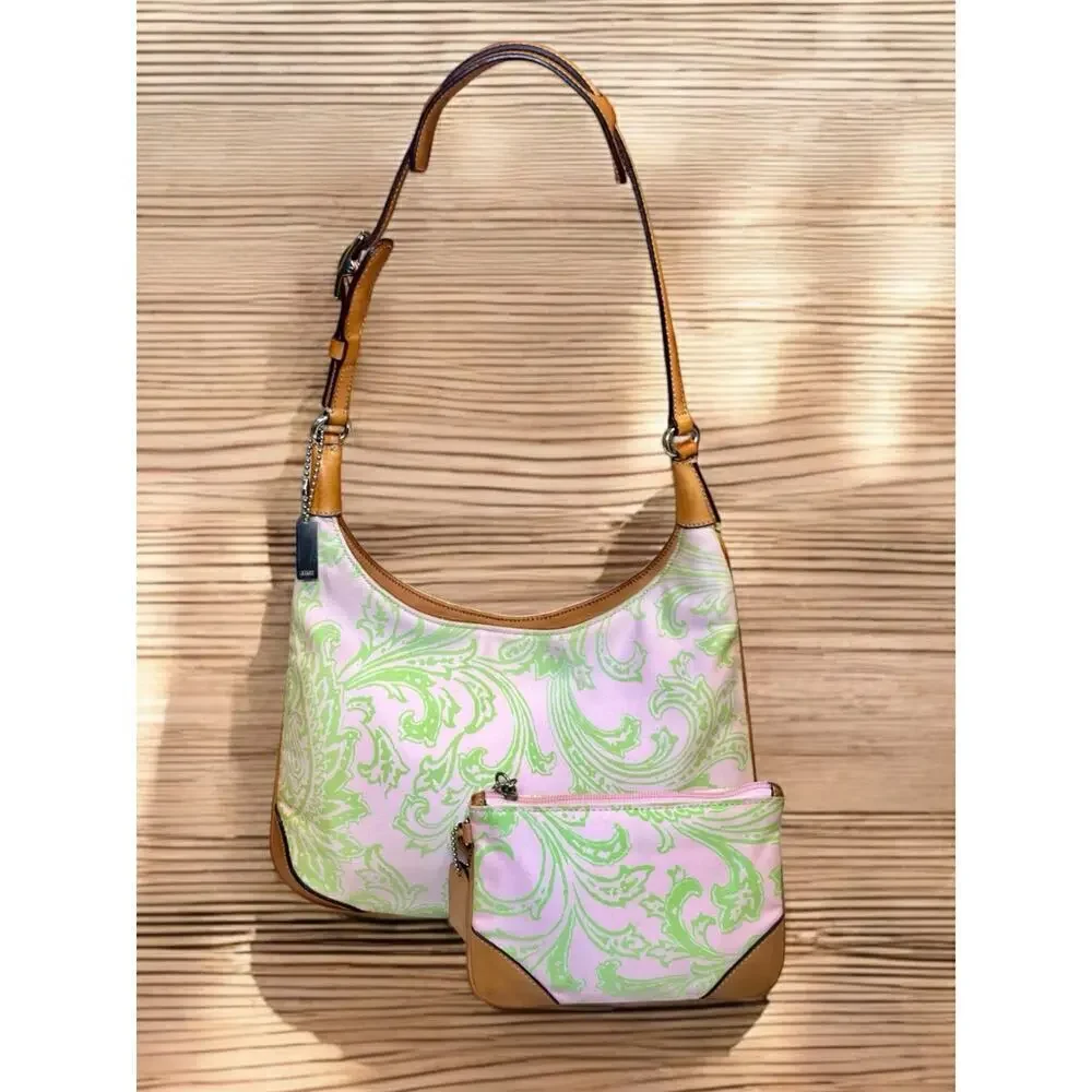 Vintage Coach 8913 Girlie Floral Twill Hobo & Matching Wristlet